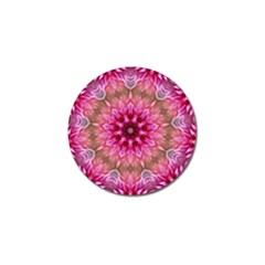 Flower Mandala Art Pink Abstract Golf Ball Marker by Wegoenart