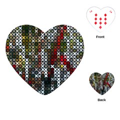 Christmas Cross Stitch Background Playing Cards (heart)