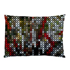 Christmas Cross Stitch Background Pillow Case by Wegoenart