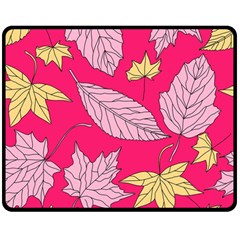 Autumn Dried Leaves Dry Nature Double Sided Fleece Blanket (medium)  by Wegoenart