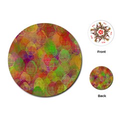 Easter Egg Colorful Texture Playing Cards (round) by Wegoenart