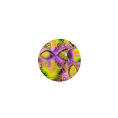 Golden Violet Crystal Heart Of Fire, Abstract 1  Mini Button by DianeClancy