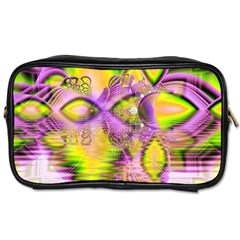 Golden Violet Crystal Heart Of Fire, Abstract Toiletries Bag (one Side) by DianeClancy