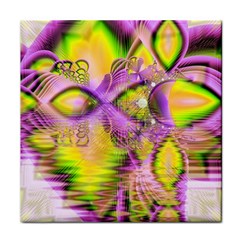 Golden Violet Crystal Heart Of Fire, Abstract Face Towel by DianeClancy