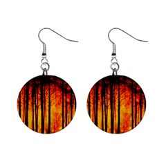 Forest Fire Forest Climate Change Mini Button Earrings