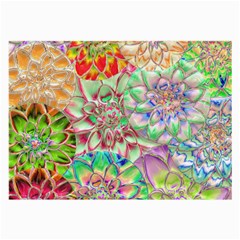 Dahlia Flower Colorful Art Collage Large Glasses Cloth by Wegoenart