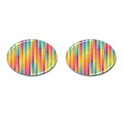 Pattern Background Colorful Abstract Cufflinks (oval) by Wegoenart