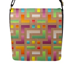 Abstract Background Colorful Flap Closure Messenger Bag (l) by Wegoenart