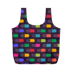Background Colorful Geometric Full Print Recycle Bag (m) by Wegoenart