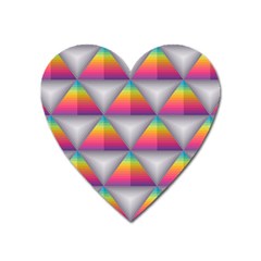 Trianggle Background Colorful Triangle Heart Magnet by Wegoenart