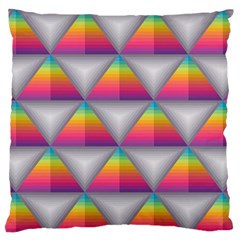 Trianggle Background Colorful Triangle Large Flano Cushion Case (one Side) by Wegoenart