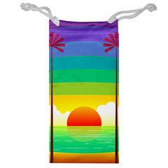 Seaside Sunrise Colorful Ocean Sea Jewelry Bag by Wegoenart