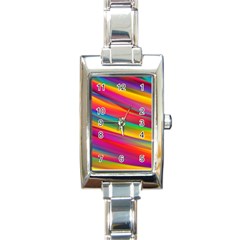 Colorful Background Rectangle Italian Charm Watch