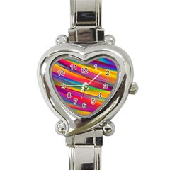 Colorful Background Heart Italian Charm Watch by Wegoenart