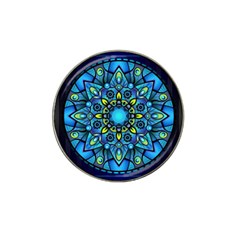 Mandala Blue Abstract Circle Hat Clip Ball Marker (10 Pack) by Wegoenart