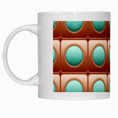 Abstract Background Circle Square White Mugs by Wegoenart