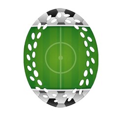 Background Sports Soccer Football Oval Filigree Ornament (two Sides) by Wegoenart