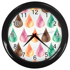 Background Colorful Abstract Wall Clock (black) by Wegoenart