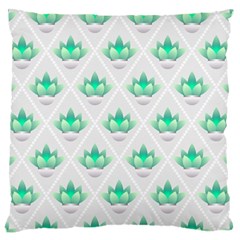 Plant Pattern Green Leaf Flora Large Flano Cushion Case (two Sides) by Wegoenart