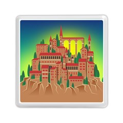 Mountain Village Village Medieval Memory Card Reader (square) by Wegoenart