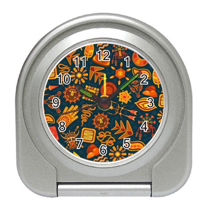 Pattern Background Ethnic Tribal Travel Alarm Clock