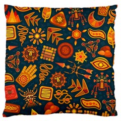 Pattern Background Ethnic Tribal Large Flano Cushion Case (one Side) by Wegoenart