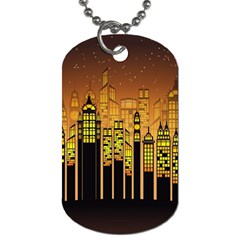 Buildings Skyscrapers City Dog Tag (two Sides) by Wegoenart