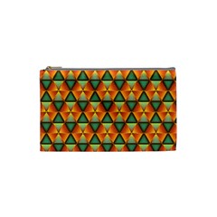 Background Triangle Abstract Golden Cosmetic Bag (small) by Wegoenart