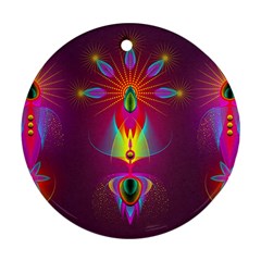 Abstract Bright Colorful Background Ornament (round)