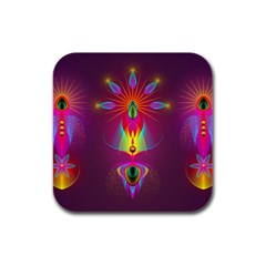 Abstract Bright Colorful Background Rubber Square Coaster (4 Pack)  by Wegoenart