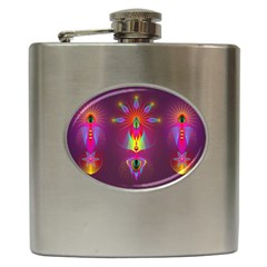 Abstract Bright Colorful Background Hip Flask (6 Oz) by Wegoenart