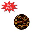 Stylised Horns Black Pattern 1  Mini Buttons (100 pack)  Front