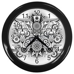 Forest Patrol Tribal Abstract Wall Clock (black)