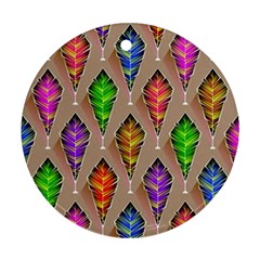 Abstract Background Colorful Leaves Ornament (round)