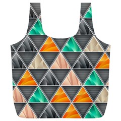 Abstract Geometric Triangle Shape Full Print Recycle Bag (xl)