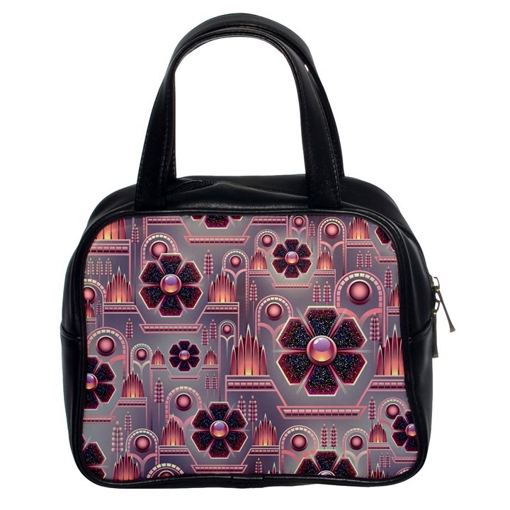 Background Floral Flower Stylised Classic Handbag (Two Sides)