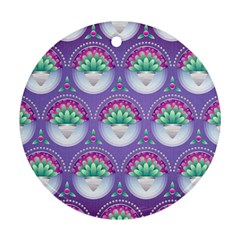 Background Floral Pattern Purple Ornament (round) by Wegoenart