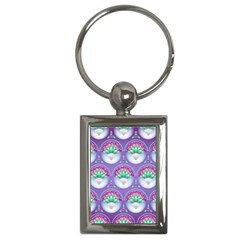 Background Floral Pattern Purple Key Chains (rectangle)  by Wegoenart