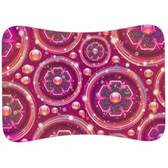 Pink Abstract Background Floral Glossy Velour Seat Head Rest Cushion by Wegoenart