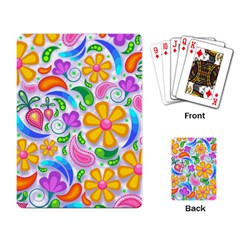 Floral Paisley Background Flower Playing Cards Single Design by Wegoenart