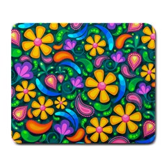 Floral Paisley Background Flowers Large Mousepads by Wegoenart