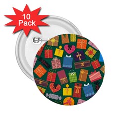 Presents Gifts Background Colorful 2 25  Buttons (10 Pack)  by Wegoenart