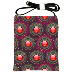 Abstract Circle Gem Pattern Shoulder Sling Bag by Wegoenart