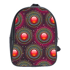 Abstract Circle Gem Pattern School Bag (xl) by Wegoenart