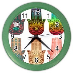 Evil Eye Protection Charm Colorful Color Wall Clock by Wegoenart