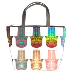 Evil Eye Protection Charm Colorful Bucket Bag by Wegoenart