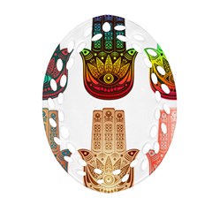 Evil Eye Protection Charm Colorful Ornament (oval Filigree) by Wegoenart
