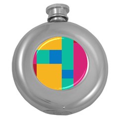 Unique Background Abstract Round Hip Flask (5 Oz) by Wegoenart