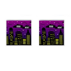 City Architecture Night Skyscraper Cufflinks (square) by Wegoenart