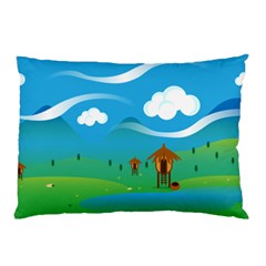 Landscape Nature Mountain Field Pillow Case by Wegoenart